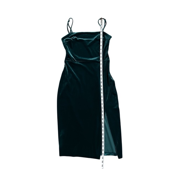 Express Velvet Spaghetti Strap Slip Bodycon Stretchy Mini Dress w/ Slit Size XS - Picture 10 of 12